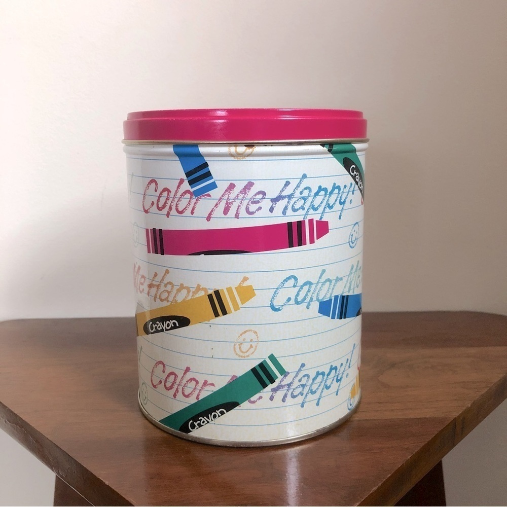 Vintage crayon themed tin